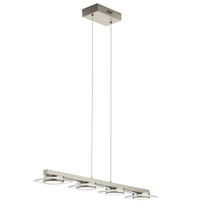 Azenda Linear Chandelier in Brushed Nickel