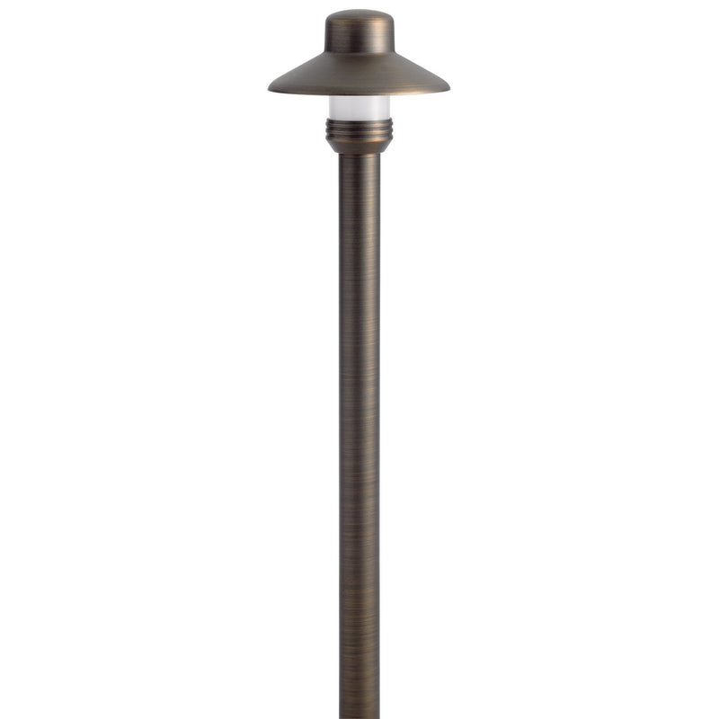 Small Hat Dome 12V Path Light in Centennial Brass