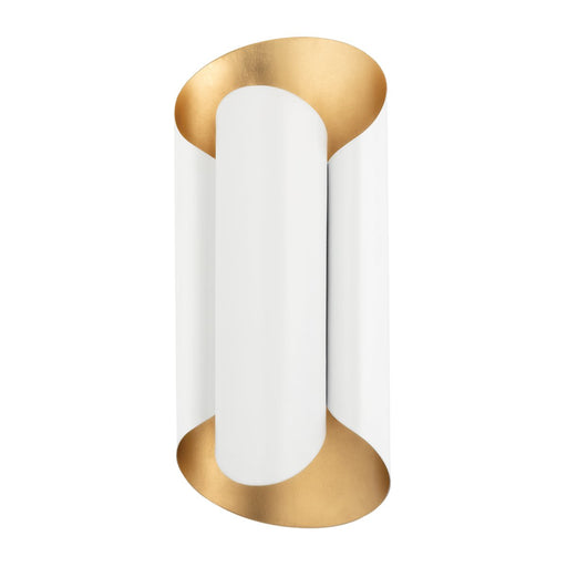 Banks 2-Light Wall Sconce in Gold Leaf / White