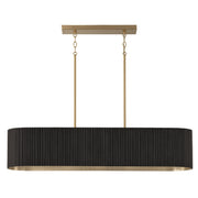 Donovan 5-Light Linear Pendant in Black Stain and Matte Brass