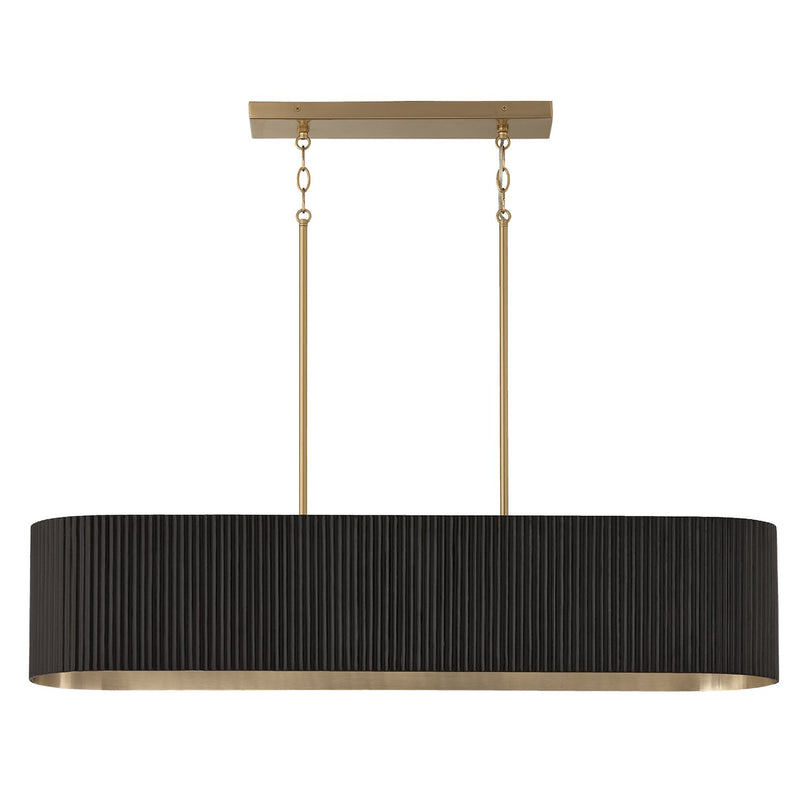 Donovan 5-Light Linear Pendant in Black Stain and Matte Brass