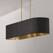Donovan 5-Light Linear Pendant in Black Stain and Matte Brass