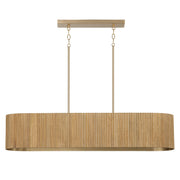Donovan 5-Light Linear Pendant in White Wash and Matte Brass