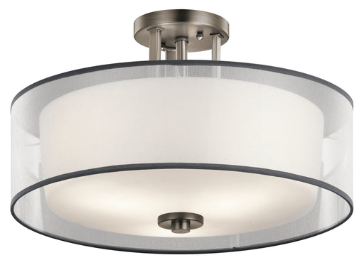 Tallie Semi Flush 3-Light in Antique Pewter