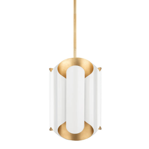 Banks 6-Light Pendant in Gold Leaf / White