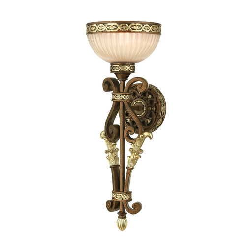 Seville Torchiere Wall Sconce in Palacial Bronze with Gilded Accents