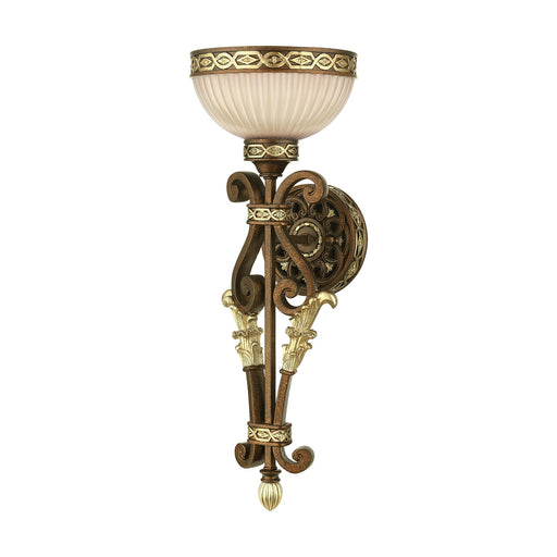 Seville Torchiere Wall Sconce in Palacial Bronze with Gilded Accents