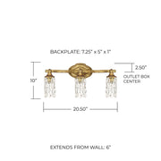 Blakely 3-Light Bath Vanity Light in Antique Gold