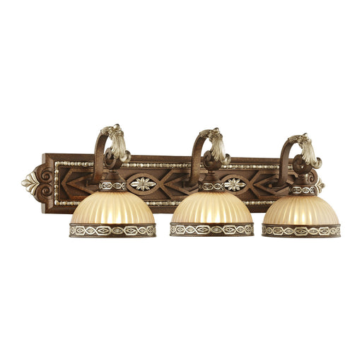 Seville 3-Light Bath Vanity Light in Palacial Bronze with Gilded Accents
