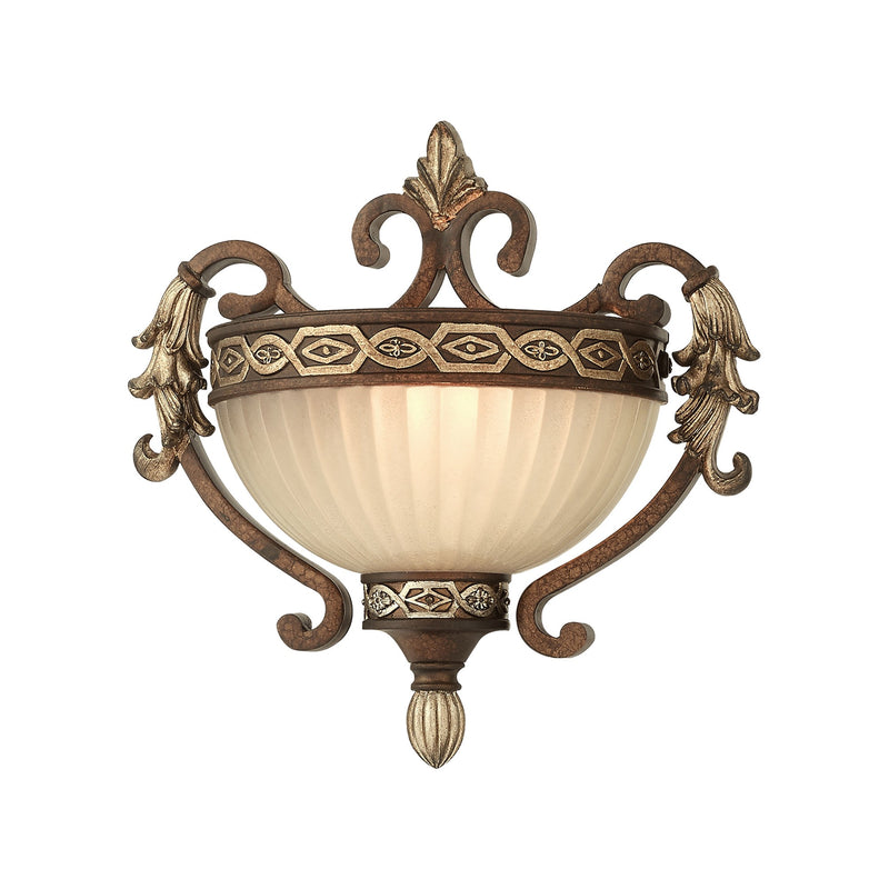 Seville Half Moon Wall Sconce in Palacial Bronze with Gilded Accents