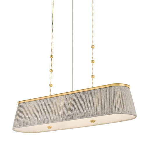 Valeria 3-Light Linear Pendant in Aged Brass