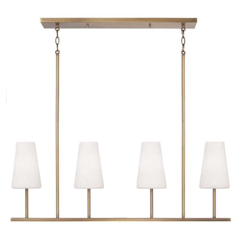 Averitt 4-Light Linear Chandelier in Aged Brass