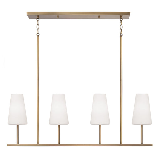 Averitt 4-Light Linear Chandelier in Aged Brass