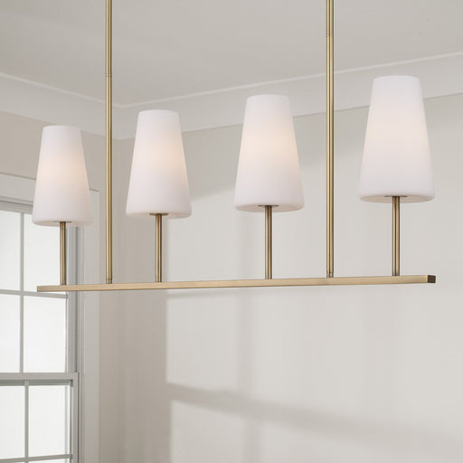 Averitt 4-Light Linear Chandelier in Aged Brass