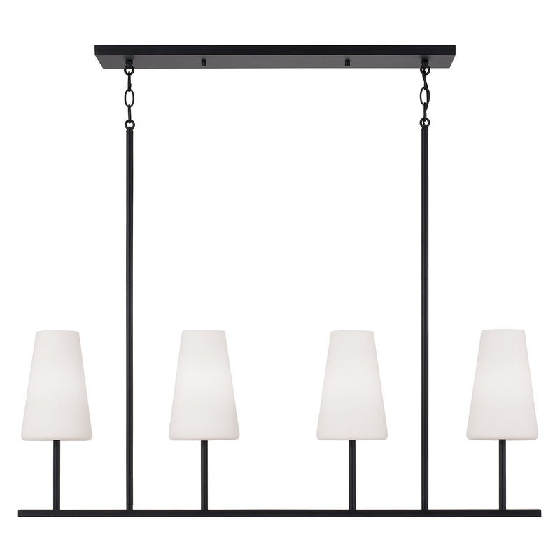 Averitt 4-Light Linear Chandelier in Matte Black