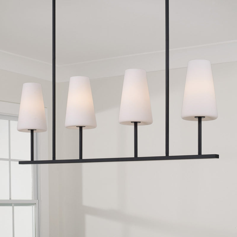 Averitt 4-Light Linear Chandelier in Matte Black
