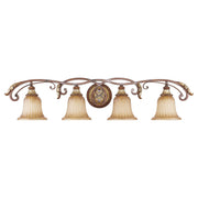 Villa Verona 4-Light Large Bath Vanity Light in Hand Applied Verona Bronze with Aged Gold Leaf Accents