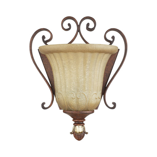 Villa Verona ADA Wall Sconce in Hand Applied Verona Bronze with Aged Gold Leaf Accents