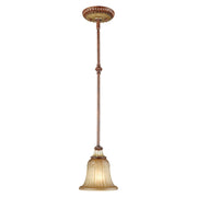 Villa Verona Mini Pendant in Hand Applied Verona Bronze with Aged Gold Leaf Accents