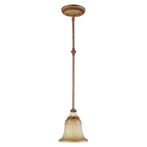 Villa Verona Mini Pendant in Hand Applied Verona Bronze with Aged Gold Leaf Accents