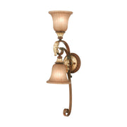 Villa Verona 2-Light Wall Sconce in Hand Applied Verona Bronze with Aged Gold Leaf Accents