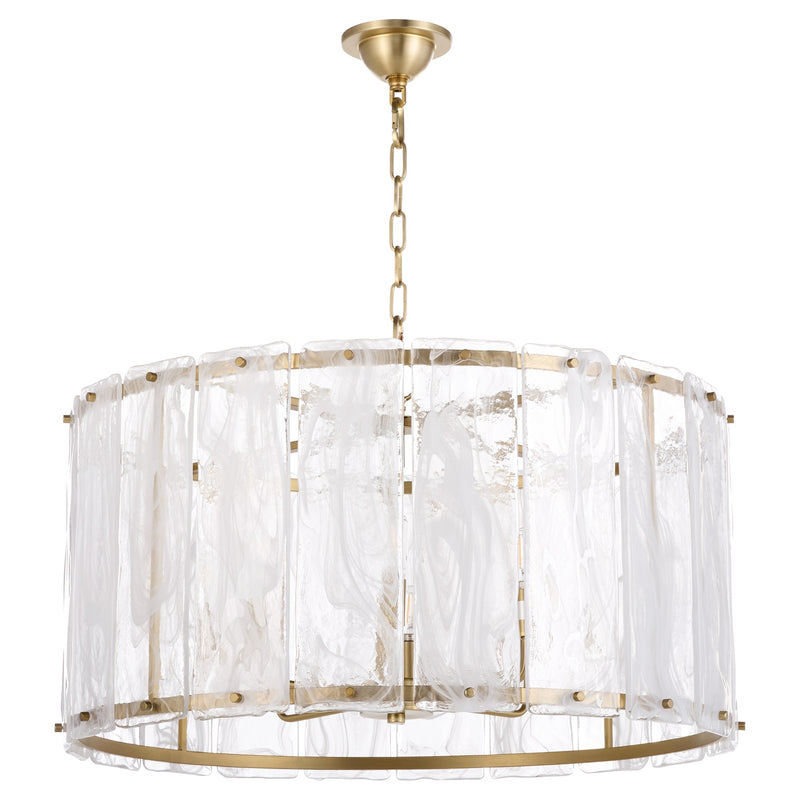 Prestige 8 Light Pendant in Aged Brass