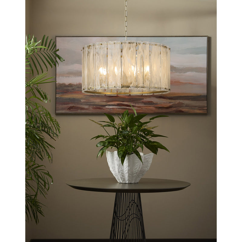 Prestige 8 Light Pendant in Aged Brass