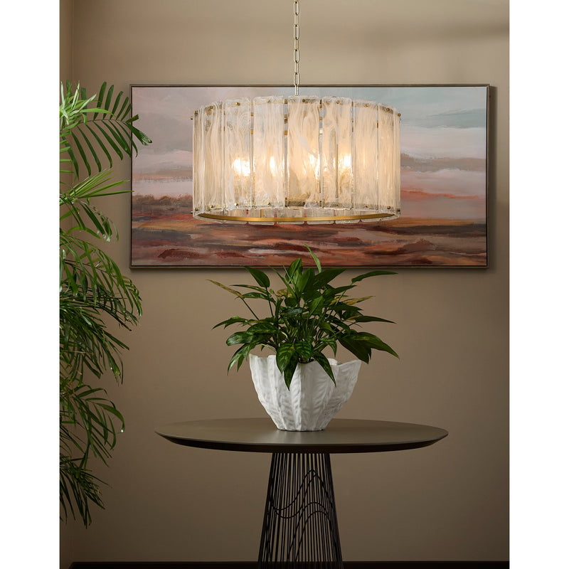 Prestige 8 Light Pendant in Aged Brass