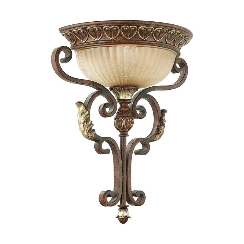 Villa Verona Wall Sconce in Hand Applied Verona Bronze with Aged Gold Leaf Accents