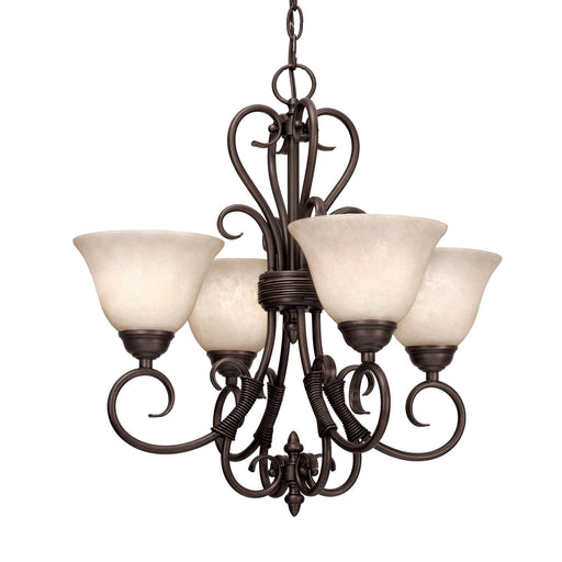 Homestead 4-Light Chandelier in Rubbed Bronze