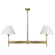 Leland 2-Light Linear Chandelier in Aged Brass