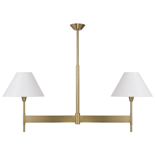 Leland 2-Light Linear Chandelier in Aged Brass