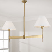 Leland 2-Light Linear Chandelier in Aged Brass