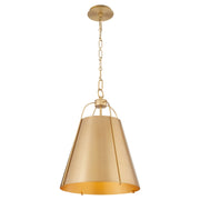 Ellen 15" 1 Light Pendant in Aged Brass