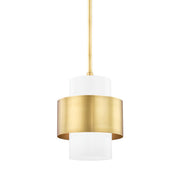 Corinth Small Pendant in Aged Brass