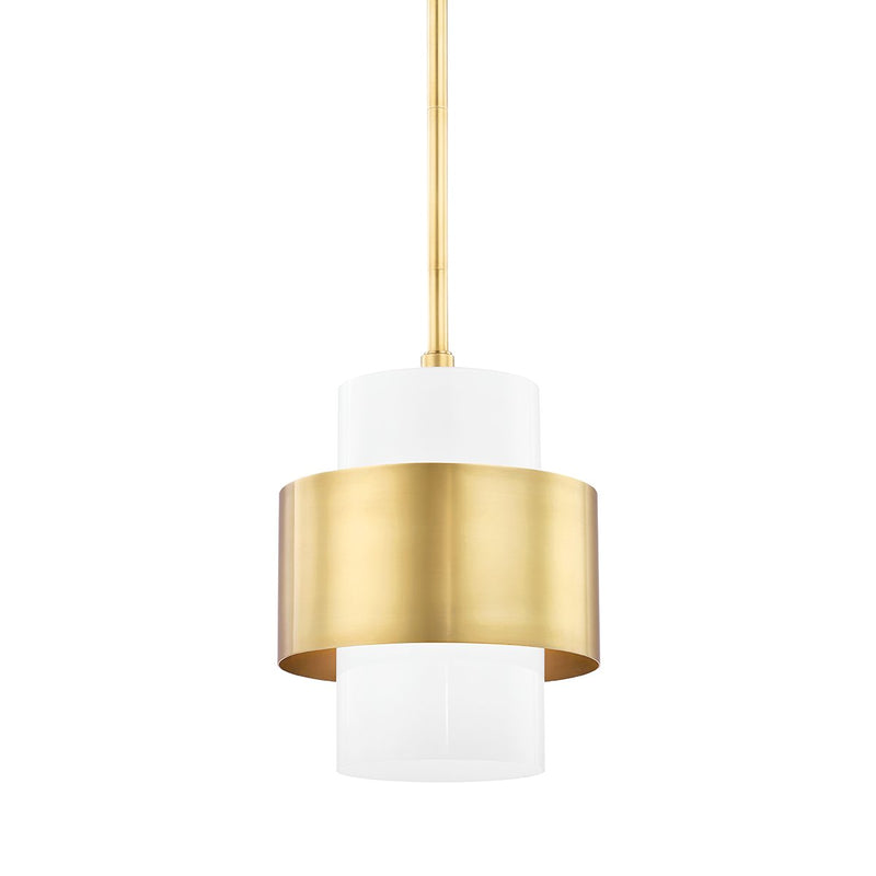 Corinth Small Pendant in Aged Brass
