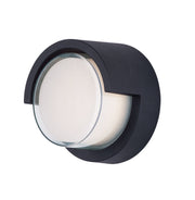 Eyebrow Round LED Outdoor Wall Sconce in Black