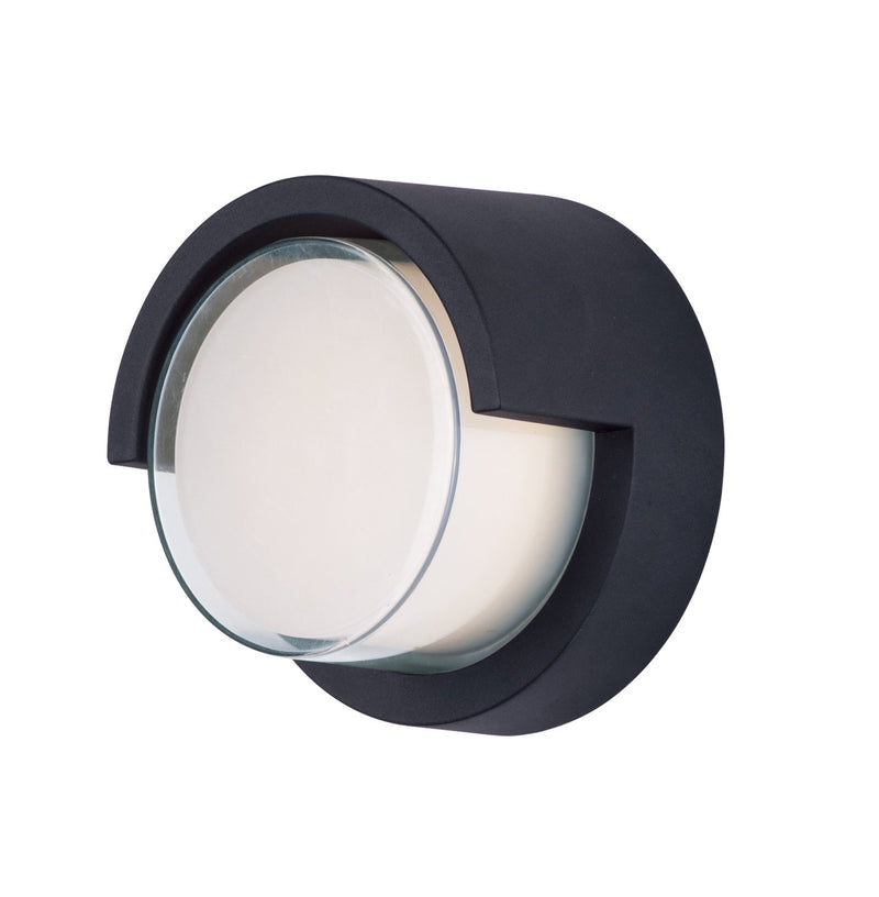 Eyebrow Round LED Outdoor Wall Sconce in Black