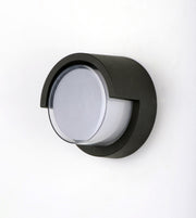 Eyebrow Round LED Outdoor Wall Sconce in Black