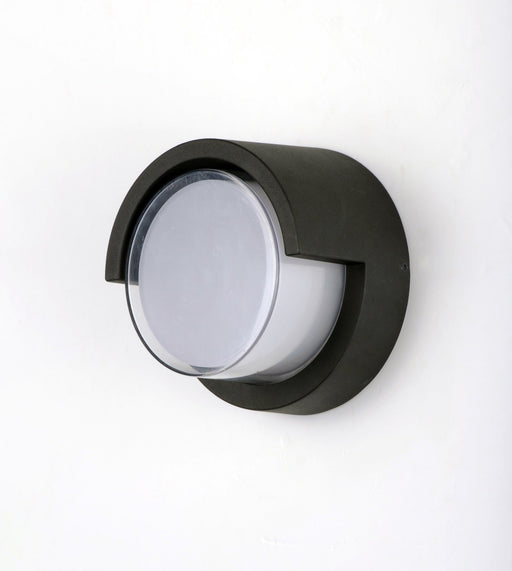 Eyebrow Round LED Outdoor Wall Sconce in Black