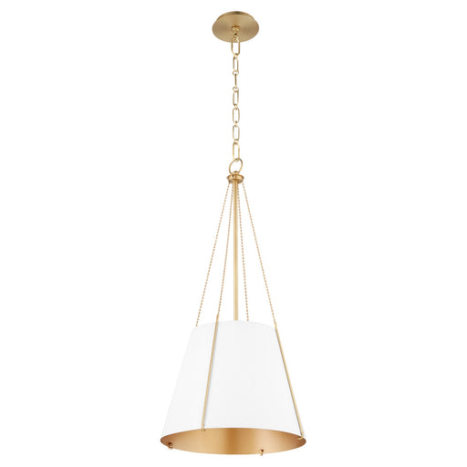 Denise 15" 1 Light Pendant in Studio White / Aged Brass