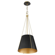 Denise 15" 1 Light Pendant in Matte Black / Aged Brass