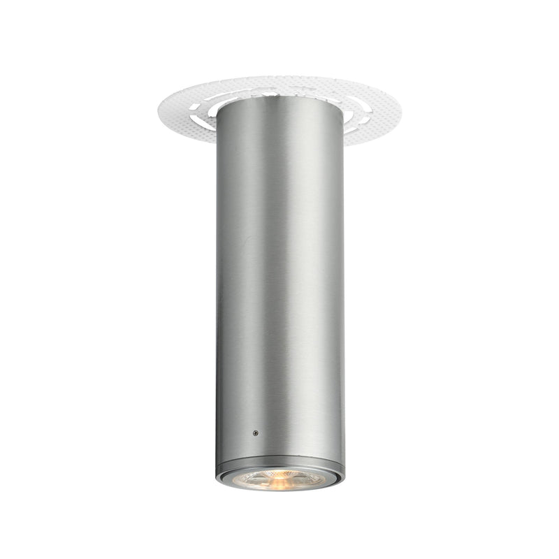 Fulcrum 7.5" LED Cylinder Semi-Flush Mount in Brushed Aluminum