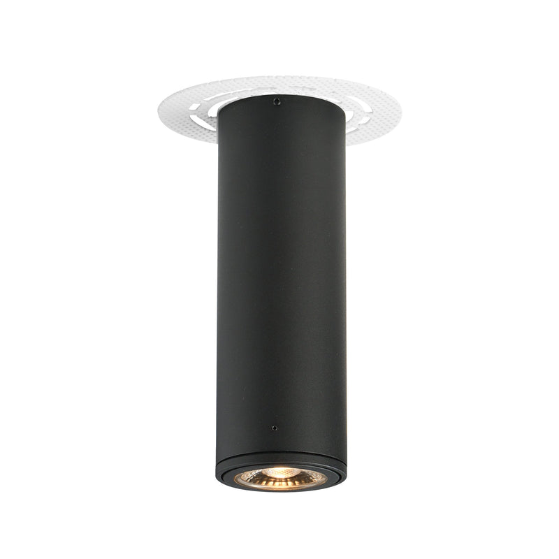 Fulcrum 7.5" LED Cylinder Semi-Flush Mount in Black