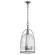 Alice 11" 3 Light Glass Pendant in Matte Black