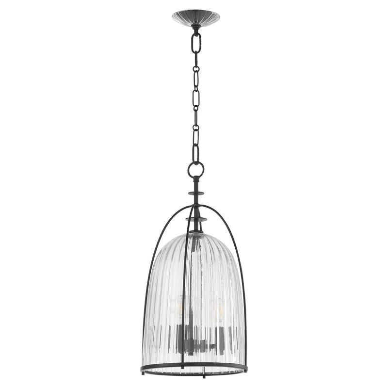 Alice 11" 3 Light Glass Pendant in Matte Black