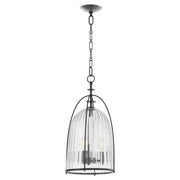 Alice 11" 3 Light Glass Pendant in Matte Black