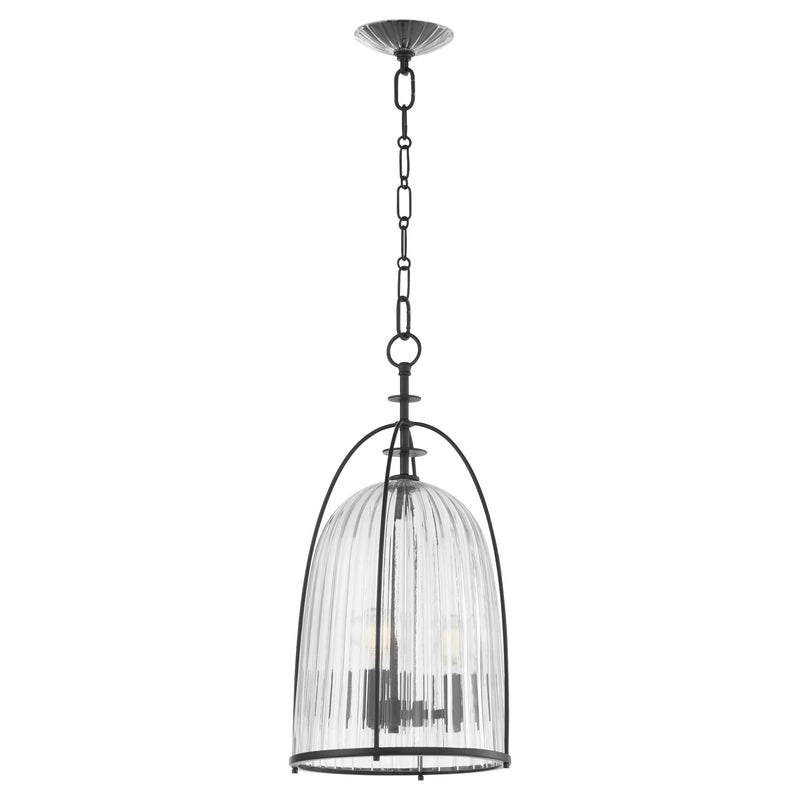 Alice 11" 3 Light Glass Pendant in Matte Black