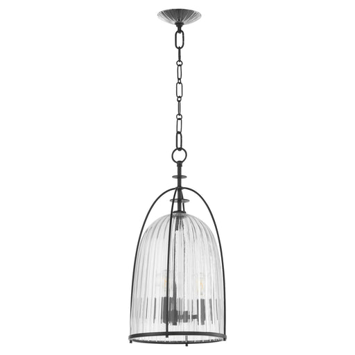 Alice 11" 3 Light Glass Pendant in Matte Black