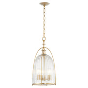 Alice 11" 3 Light Glass Pendant in Aged Brass